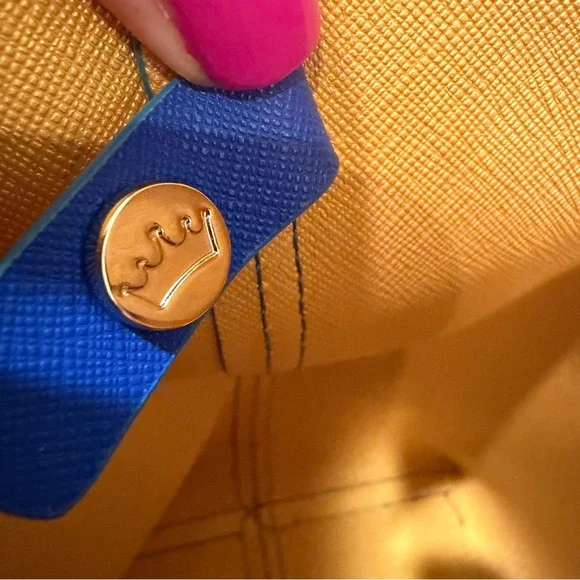 Elaine Turner Royal Blue Leather Tote with Removable Pouch - Picture 10 of 16